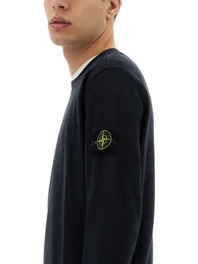 Stone Island Vanisé Brushed Heavy Cotton Sweatshirt In Black
