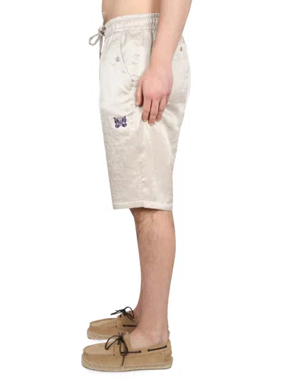 Needles Elastic Waistband Cowboy Bermuda Shorts In Neutral