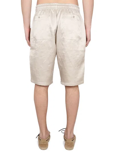 Needles Elastic Waistband Cowboy Bermuda Shorts In Neutral