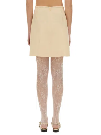 Valentino Crepe Couture Short Skirt In Neutral