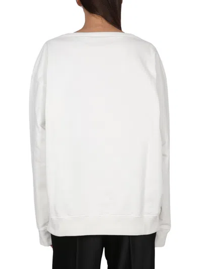 Maison Margiela Crewneck Sweatshirt In White