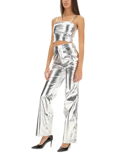 Rotate Birger Christensen Metallic Crop Top In Metallic