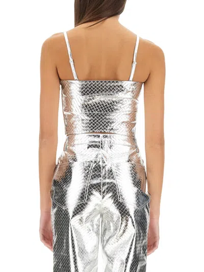 Rotate Birger Christensen Metallic Crop Top In Metallic