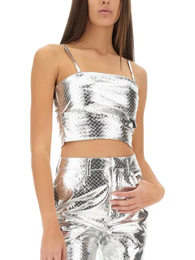 Rotate Birger Christensen Metallic Crop Top In Metallic