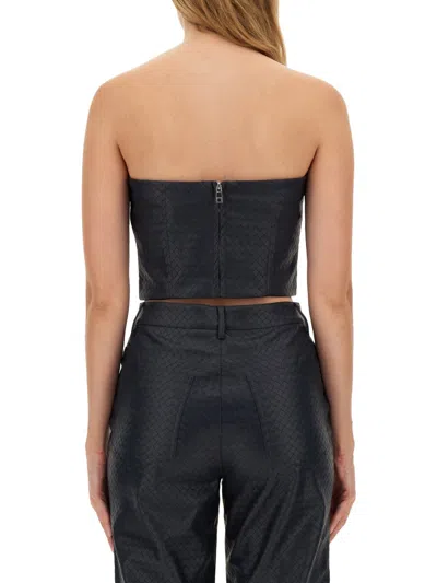 Rotate Birger Christensen Rotate Birgerchristensen Crop Top In Black