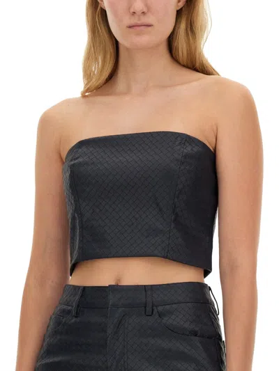 Rotate Birger Christensen Rotate Birgerchristensen Crop Top In Black