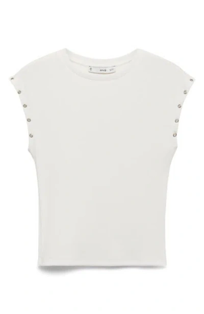 Mango Grommet Cap Sleeve T-shirt In White