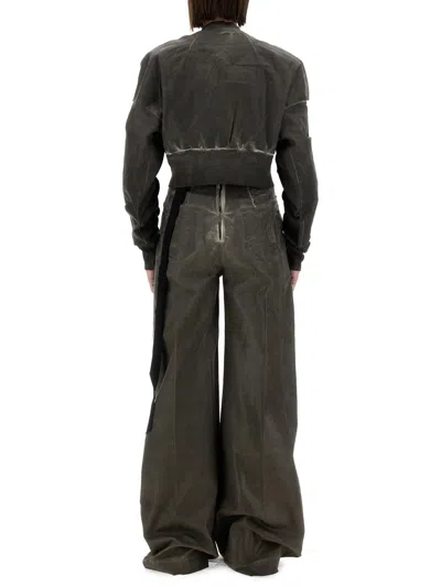 Rick Owens X Drkshdw Cropped Bomber Jacket "flight Jkt" In Gray