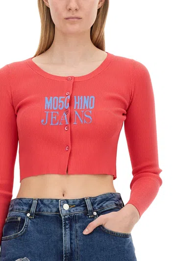 Moschino Cropped Cardigan For Women In Red