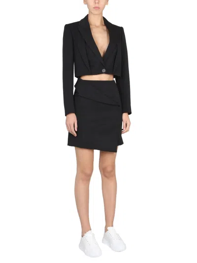 Alexander Mcqueen Cropped Tailored Jacket In Black