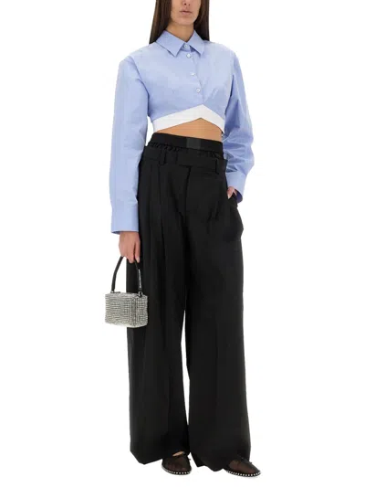 Alexander Wang Women Cropped Shirt In Blue