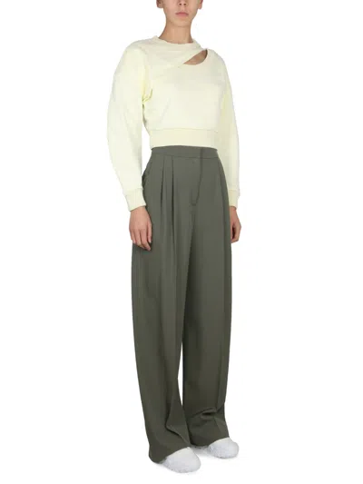 Alexander Mcqueen Cropped Cotton Knit With Ribbed Cuffs In White
