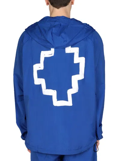 Marcelo Burlon County Of Milan Marcelo Burlon Cross Print Windbreaker Jacket In Blue