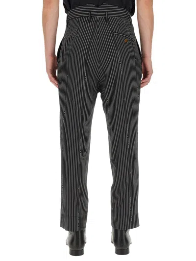 Vivienne Westwood Pinstripe Tailored Pants With High Waist In Black