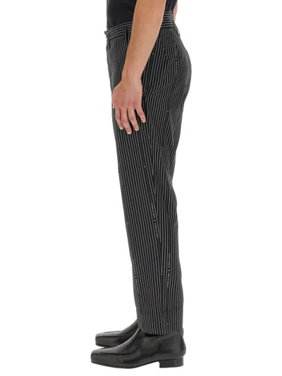 Vivienne Westwood Pinstripe Tailored Pants With High Waist In Black
