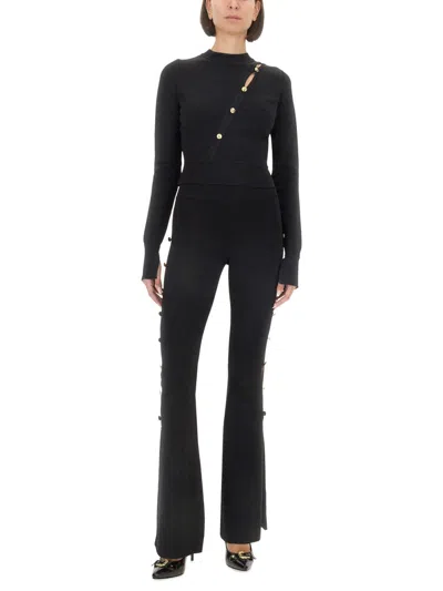 Versace Jeans Couture Cut Out Pants In Black
