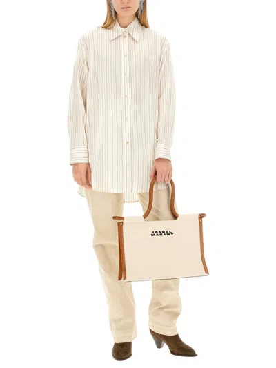 Isabel Marant Oversized Silk Blend Shirt In Neutral