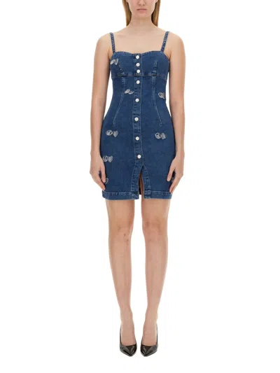 Moschino Symbols Charms Stretch Denim Dress