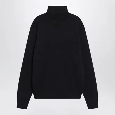 Ami Alexandre Mattiussi Ami Paris Ami De Coeur Midnight Blue Turtleneck In Black