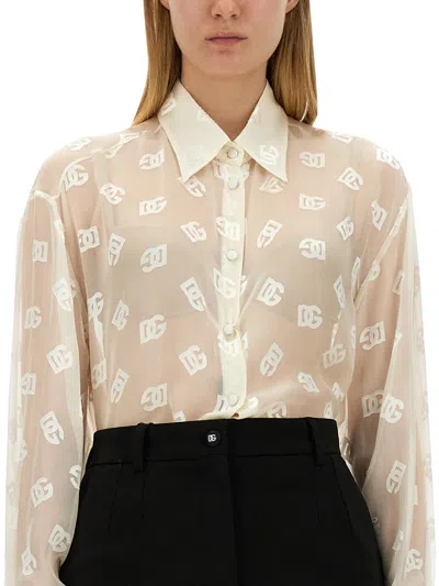 Dolce & Gabbana Dg Shirt All Over In White
