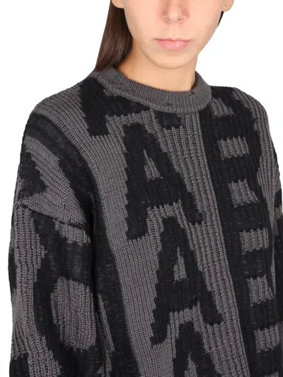 Marc Jacobs Monogram Distressed Sweater In Gray