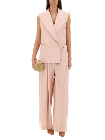 Nina Ricci Sleeveless Jacket With Double-breasted Button Detailing In Pink