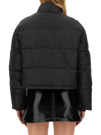 Courrèges Courreges Woman Puffer Black Size M Viscose, Polyurethane, Elastane, Polyamide In Black