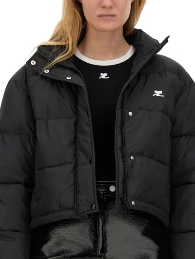 Courrèges Courreges Woman Puffer Black Size M Viscose, Polyurethane, Elastane, Polyamide In Black