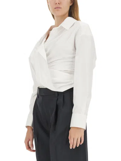 Alexander Wang Women Draped Shirt In Neutral