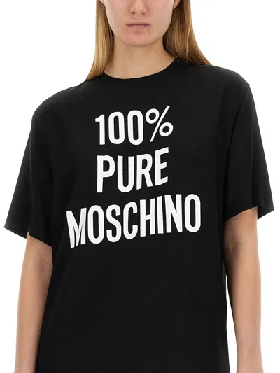 Moschino Couture Dress With Logo In Black