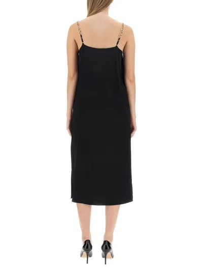 Michael Kors Chain-link Crepe Midi Dress In Black