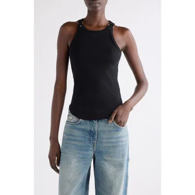 Courrèges Buckle 90s Rib Tank Top In Black