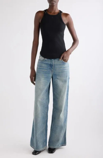 Courrèges Buckle 90s Rib Tank Top In Black