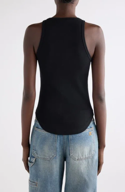 Courrèges Buckle 90s Rib Tank Top In Black