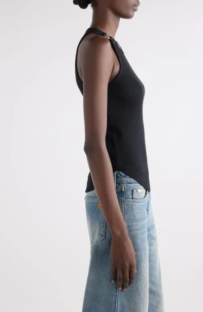 Courrèges Buckle 90s Rib Tank Top In Black