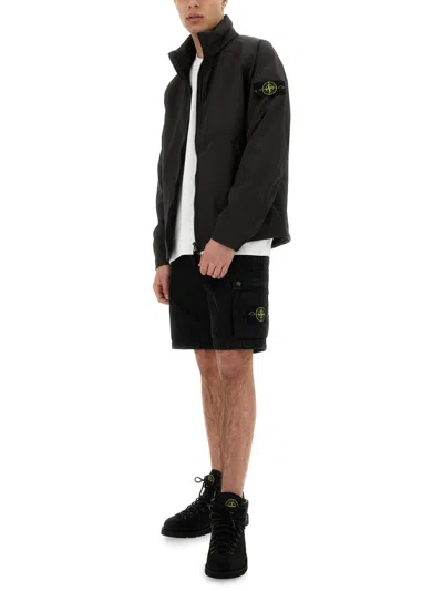 Stone Island Men's Dripproof And Windproof Jacket In Black