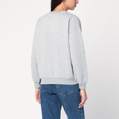 Anine Bing Grey Crew Neck Sweatshirt With Bold Lettering In Gray
