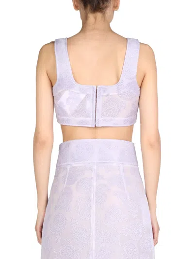 Jil Sander Embroidery Top In Purple