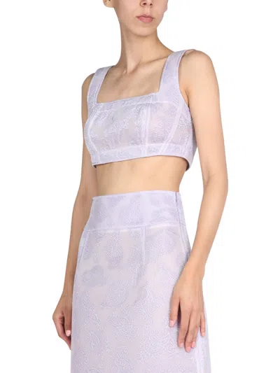 Jil Sander Embroidery Top In Purple