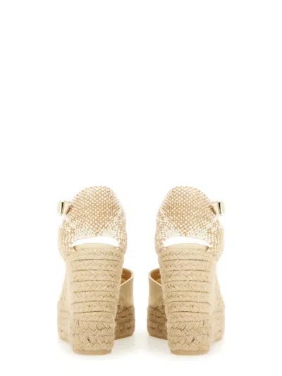 Castaã±er 80mm Ankle-strap Wedge Espadrilles In Neutral