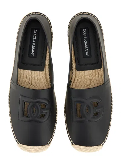 Dolce & Gabbana Logo-embossed Leather Espadrilles