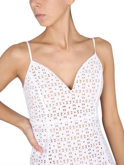 Michael Kors Sangallo Lace Dress With Flared Hem In White