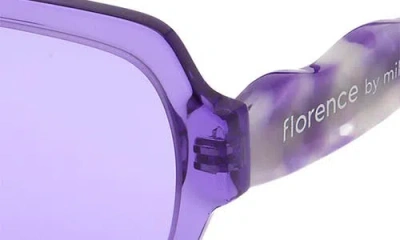 Florence By Mills 55mm Rectangular Sunglasses In Purple