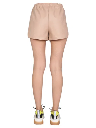 Stella Mccartney Faux Leather Shorts In Neutral