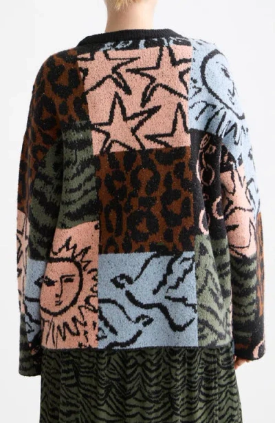Scotch & Soda Oversize Jacquard Pullover Sweater In Multi