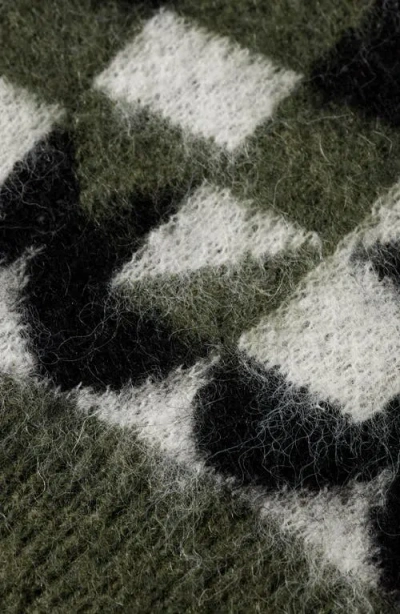 Scotch & Soda Geo Print Crewneck Sweater In Green