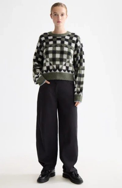 Scotch & Soda Geo Print Crewneck Sweater In Green