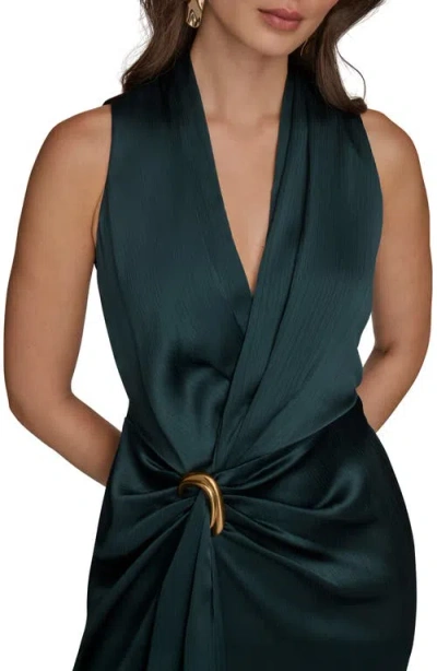 Donna Karan Halter Neck Rouched In Green