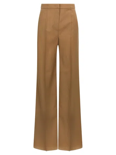 Max Mara Wide-leg And High-waist Casual Pants In Brown