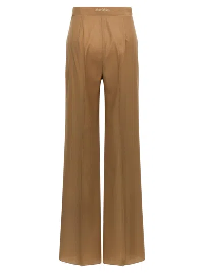 Max Mara Wide-leg And High-waist Casual Pants In Brown
